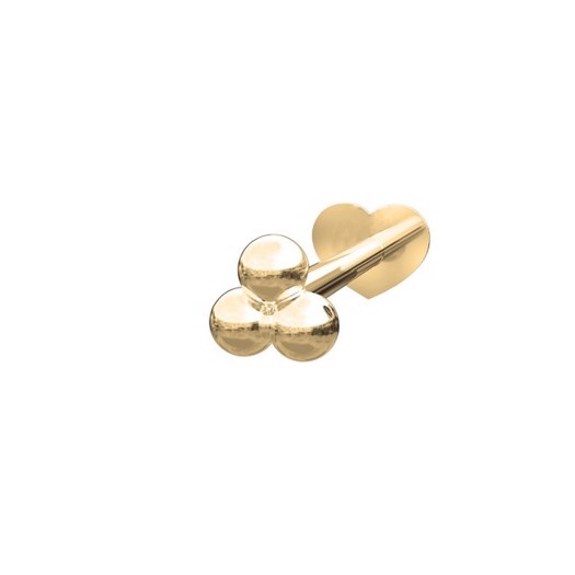 Billede af Piercing smykker - Pierce52 Labret piercing i 14kt. guld med 3 kugler